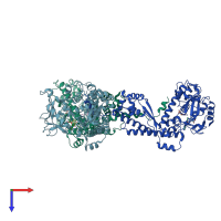 PDB entry 2h2e coloured by chain, top view.