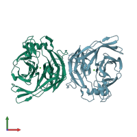 PDB entry 2h2u coloured by chain, front view.