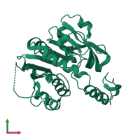 PDB entry 2h2w coloured by chain, front view.