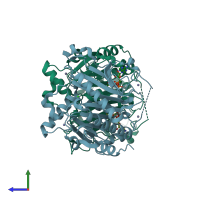 PDB entry 2h39 coloured by chain, side view.