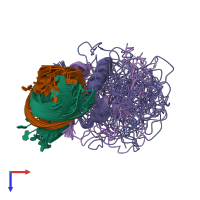 PDB entry 2h3c coloured by chain, ensemble of 20 models, top view.