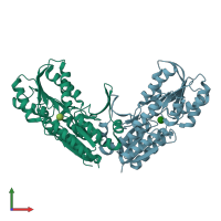 PDB entry 2h3h coloured by chain, front view.