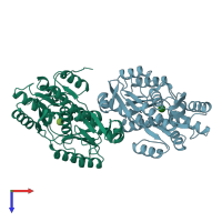 PDB entry 2h3h coloured by chain, top view.
