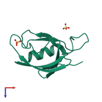PDB entry 2h3m coloured by chain, top view.