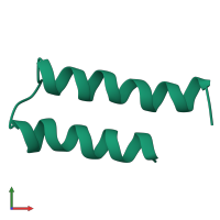 PDB entry 2h3o coloured by chain, front view.