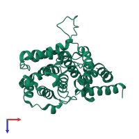 PDB entry 2h40 coloured by chain, top view.