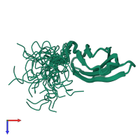 PDB entry 2h45 coloured by chain, ensemble of 25 models, top view.