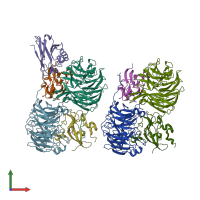 PDB entry 2h47 coloured by chain, front view.