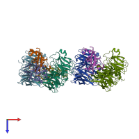 PDB entry 2h47 coloured by chain, top view.