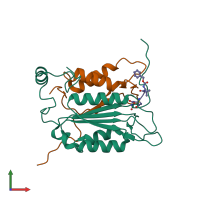 PDB entry 2h48 coloured by chain, front view.