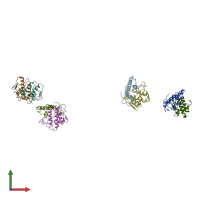 PDB entry 2h4c coloured by chain, front view.