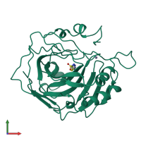 PDB entry 2h4n coloured by chain, front view.