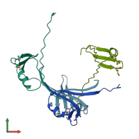 PDB entry 2h4o coloured by chain, front view.