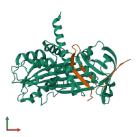 PDB entry 2h4q coloured by chain, front view.