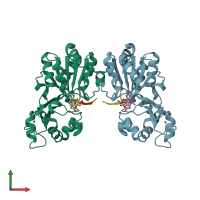 PDB entry 2h59 coloured by chain, front view.