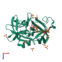 PDB entry 2h5d coloured by chain, top view.