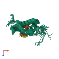 PDB entry 2h5m coloured by chain, ensemble of 20 models, top view.
