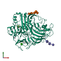 PDB entry 2h5u coloured by chain, front view.