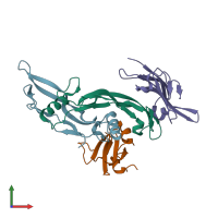 PDB entry 2h62 coloured by chain, front view.