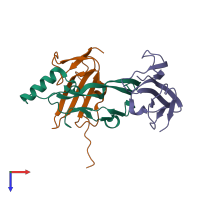 PDB entry 2h64 coloured by chain, top view.