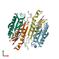 PDB entry 2h65 coloured by chain, front view.