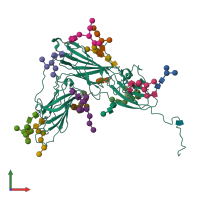 PDB entry 2h6o coloured by chain, front view.