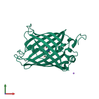 PDB entry 2h6v coloured by chain, front view.