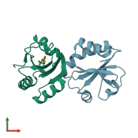 PDB entry 2h73 coloured by chain, front view.