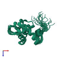PDB entry 2h7b coloured by chain, ensemble of 20 models, top view.
