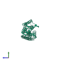 PDB entry 2h7o coloured by chain, side view.