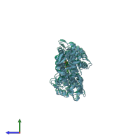 PDB entry 2h7s coloured by chain, side view.