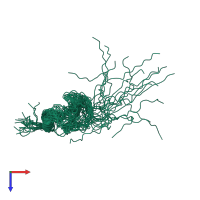 PDB entry 2h7t coloured by chain, ensemble of 20 models, top view.