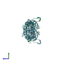 PDB entry 2h7x coloured by chain, side view.
