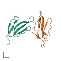 PDB entry 2h7z coloured by chain, front view.