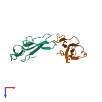 PDB entry 2h7z coloured by chain, top view.