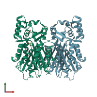 PDB entry 2h84 coloured by chain, front view.