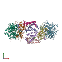PDB entry 2h88 coloured by chain, front view.