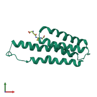 PDB entry 2h8a coloured by chain, front view.