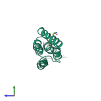 PDB entry 2h8a coloured by chain, side view.