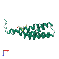 PDB entry 2h8a coloured by chain, top view.