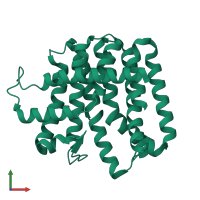 PDB entry 2h8o coloured by chain, front view.