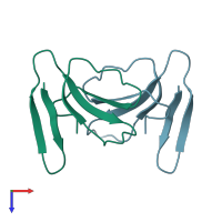 PDB entry 2h8u coloured by chain, top view.