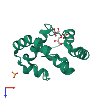 PDB entry 2h8v coloured by chain, top view.