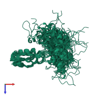 PDB entry 2h8w coloured by chain, ensemble of 20 models, top view.