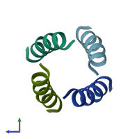 PDB entry 2h95 coloured by chain, side view.