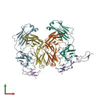 PDB entry 2h9g coloured by chain, front view.