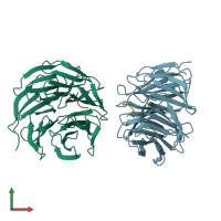 PDB entry 2h9m coloured by chain, front view.