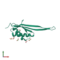 PDB entry 2h9u coloured by chain, front view.
