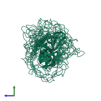 PDB entry 2ha1 coloured by chain, ensemble of 39 models, side view.