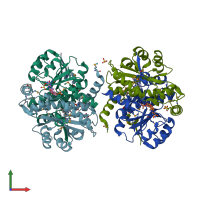 PDB entry 2hay coloured by chain, front view.